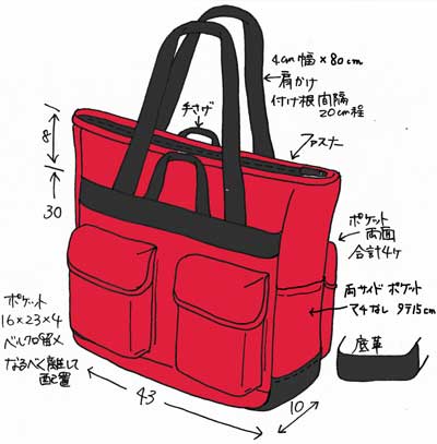 赤いパソコンバッグ